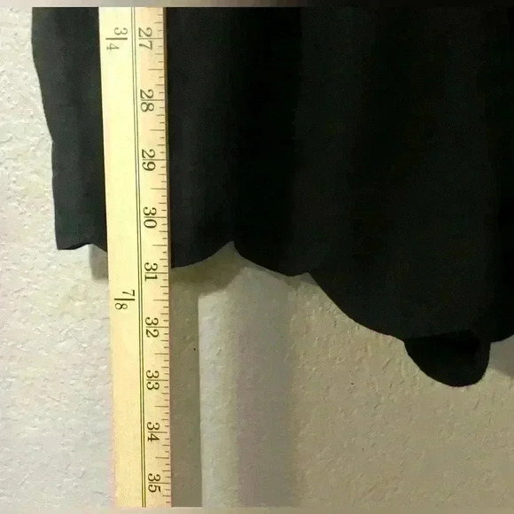 J. Crew Scalloped Hem Romper Black Linen Blend Neck Tie Size XS Summer - Picture 7 of 10